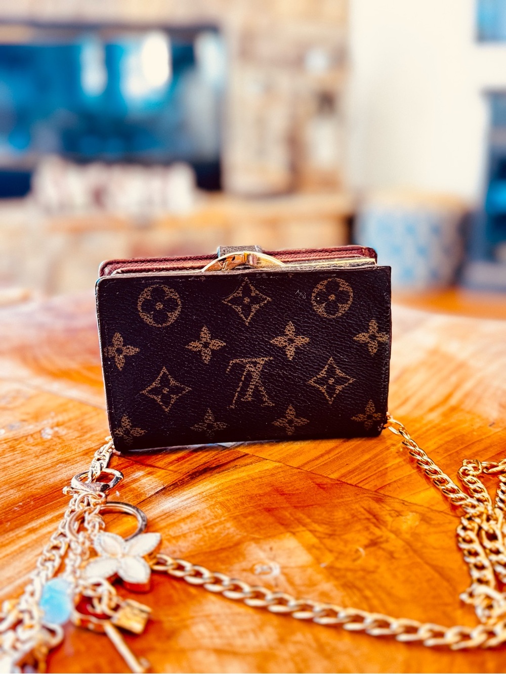 Louis Vuitton vintage monogram French kiss lock wallet, brown - Picture 4 of 16